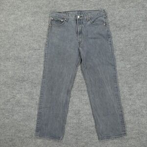 Levis 501 Mens Jeans 34x30 Original Straight Button Fly Gray